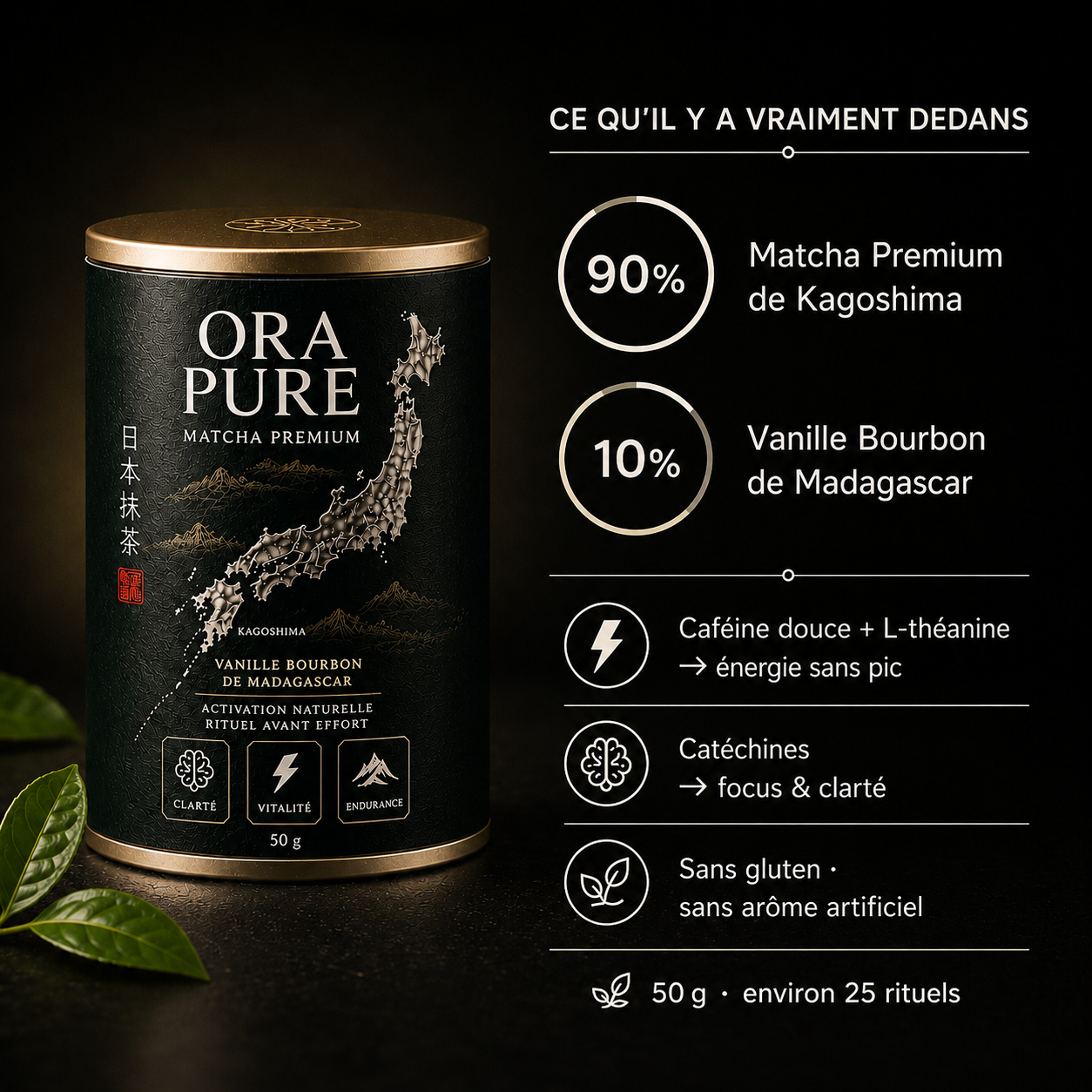 ORA PURE — Matcha Premium Vanille Bourbon